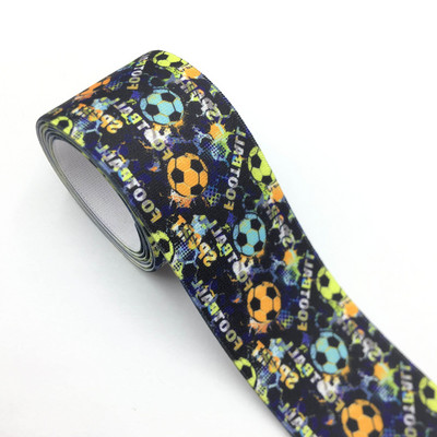 25mm 38mm 1 metru/lot fotbal imprimat îmbrăcăminte talie sportivă puternică chingă elastică DIY îmbrăcăminte banda saci curea accesorii de cusut