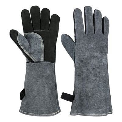 X37E Leather Forge Welding Glove за заварчик/грил/къмпинг/лагерен огън Устойчивост на висока температура 500 ℃ Устойчив на износване