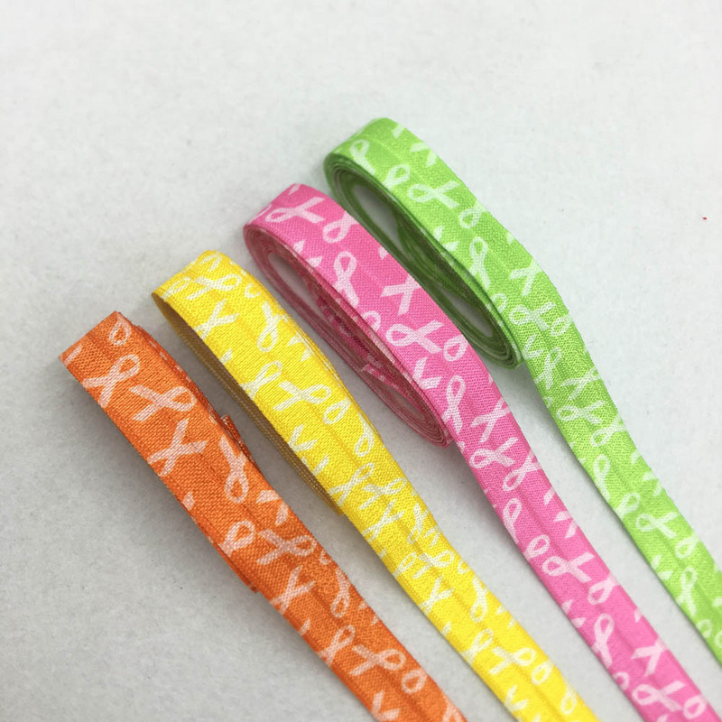 10 jardi 15 mm otisak raka dojke preklopna elastična vrpca za šivanje vezice za kosu Dodatak za dekoraciju ruksaka