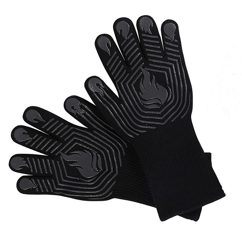 Naujos karštos kepsninės ugniai atsparios silikoninės pirštinės, plaunamos, kvėpuojančios, dėvimos pirštinės, skirtos gaminant viduje lauke