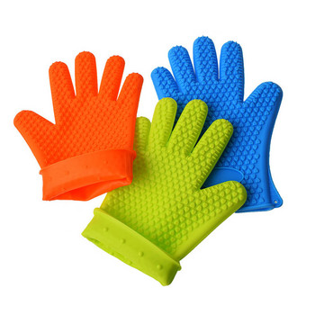 Силиконови ръкавици за барбекю Силиконови ударни ръкавици за фурна Топлоустойчиви ръкавици за печене Готвене Грил Кухненски аксесоари