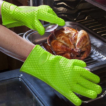 Силиконови ръкавици за барбекю Силиконови ударни ръкавици за фурна Топлоустойчиви ръкавици за печене Готвене Грил Кухненски аксесоари