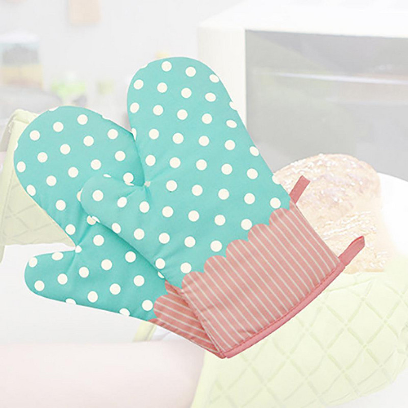 1 vnt. neslystančių taškų spausdinimo orkaitės pirštinė, karščiui atspari rankų apsauga, pirštinių laikiklis