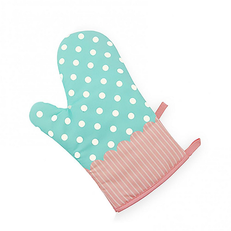 1 vnt. neslystančių taškų spausdinimo orkaitės pirštinė, karščiui atspari rankų apsauga, pirštinių laikiklis