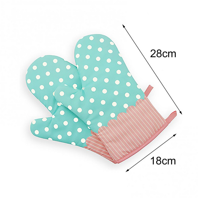 1 vnt. neslystančių taškų spausdinimo orkaitės pirštinė, karščiui atspari rankų apsauga, pirštinių laikiklis