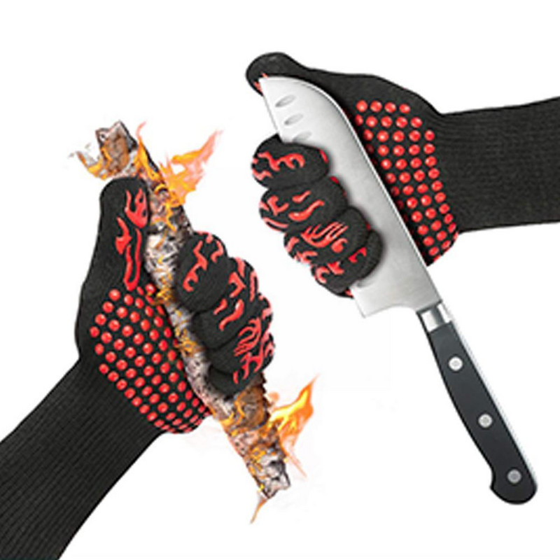 1 vnt Ugniai atsparios pirštinės, kepsninės, kepsninės, ugniai atsparios ugniai atsparios orkaitės pirštinės, skirtos šilumos izoliacijai mikrobangų krosnelei U6Y0