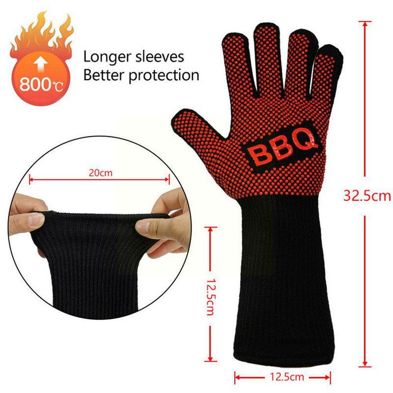 1 vnt Ugniai atsparios pirštinės, kepsninės, kepsninės, ugniai atsparios ugniai atsparios orkaitės pirštinės, skirtos šilumos izoliacijai mikrobangų krosnelei U6Y0