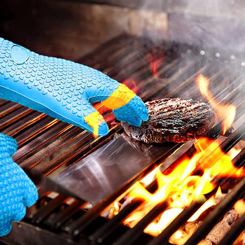Силиконови ръкавици за фурна против изгаряне Топлоустойчиви ръкавици за скара, подходящи за водоустойчиви скара, готварски ръкавици за печене Инструмент