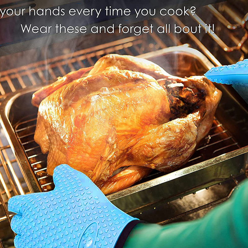 Silikoninės nuo nuplikimo orkaitės pirštinės Karščiui atsparios kepimo ant grotelių pirštinės, tinkamos vandeniui kepti ant grotelių, kepimui, kepimo pirštinių įrankis
