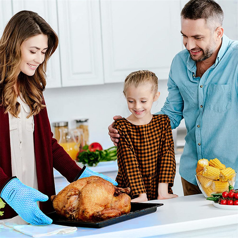 Silikoninės nuo nuplikimo orkaitės pirštinės Karščiui atsparios kepimo ant grotelių pirštinės, tinkamos vandeniui kepti ant grotelių, kepimui, kepimo pirštinių įrankis