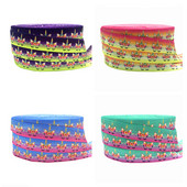 10 jardi 16 mm ükssarvikuprinteriga vikerkaarega kokkuvolditav elastne käsitsi valmistatud aksessuaarid isetegemise krõmpsuv elastne riba 9 värvi valimiseks