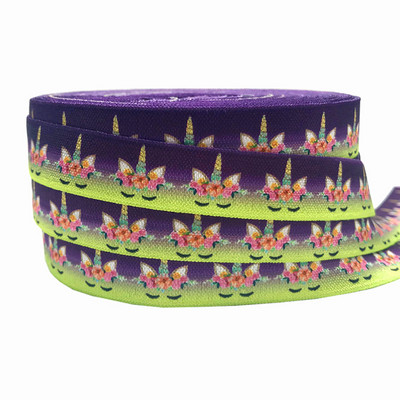 10 jardi 16 mm ükssarvikuprinteriga vikerkaarega kokkuvolditav elastne käsitsi valmistatud aksessuaarid isetegemise krõmpsuv elastne riba 9 värvi valimiseks