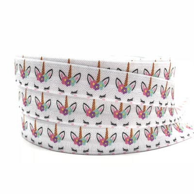 10 jardi 16 mm ükssarvikuprinteriga vikerkaarega kokkuvolditav elastne käsitsi valmistatud aksessuaarid isetegemise krõmpsuv elastne riba 9 värvi valimiseks