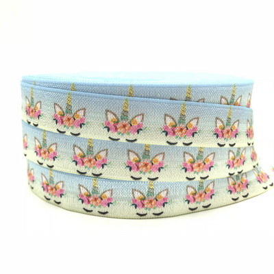 10 jardi 16 mm ükssarvikuprinteriga vikerkaarega kokkuvolditav elastne käsitsi valmistatud aksessuaarid isetegemise krõmpsuv elastne riba 9 värvi valimiseks