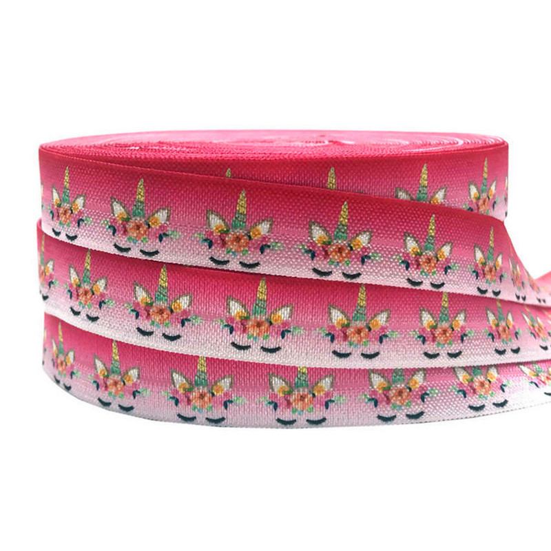 10 jardi 16 mm ükssarvikuprinteriga vikerkaarega kokkuvolditav elastne käsitsi valmistatud aksessuaarid isetegemise krõmpsuv elastne riba 9 värvi valimiseks