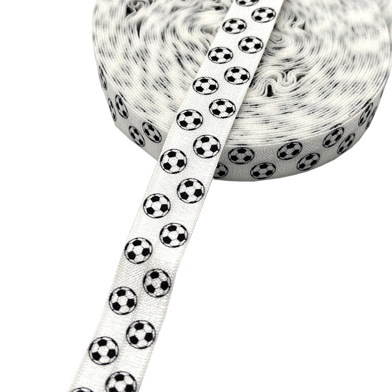 10 jardi 15 mm Nogometna lopta s ispisom Preklopna elastična vrpca za šivanje Vezice za kosu Dodaci za ruksak