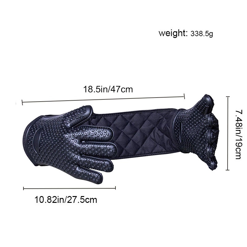 YOMEEI vientisos kepsninės pirštinės karščiui atsparios orkaitės pirštinės silikoninės kepsninės pirštinės penkių pirštų orkaitės kepimo pirštinės puodo laikiklis virtuvė