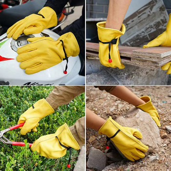Ανθεκτική σχάρα Γάντια BBQ Δερμάτινα Forge Welding Glove Insolated επένδυση για άνδρες και γυναίκες