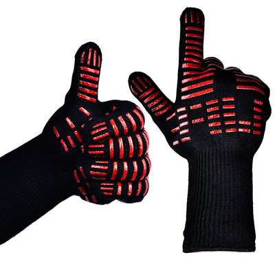 2бр. Силиконови памучни ръкавици за фурна Кухненски ръкавици Готварска ръкавица за барбекю Изключително топлоустойчиви дебели ръкавици за фурна Кухненски аксесоари