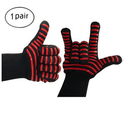 2vnt Silikoninės medvilnės orkaitės pirštinės virtuvinės pirštinės BBQ kepimo pirštinės Itin karščiui atsparios storos orkaitės pirštinės Virtuvės priedai