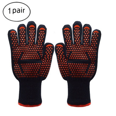 2vnt Silikoninės medvilnės orkaitės pirštinės virtuvinės pirštinės BBQ kepimo pirštinės Itin karščiui atsparios storos orkaitės pirštinės Virtuvės priedai