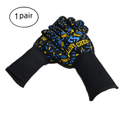 2vnt Silikoninės medvilnės orkaitės pirštinės virtuvinės pirštinės BBQ kepimo pirštinės Itin karščiui atsparios storos orkaitės pirštinės Virtuvės priedai