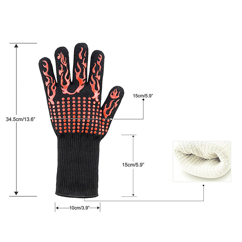 2vnt Silikoninės medvilnės orkaitės pirštinės virtuvinės pirštinės BBQ kepimo pirštinės Itin karščiui atsparios storos orkaitės pirštinės Virtuvės priedai