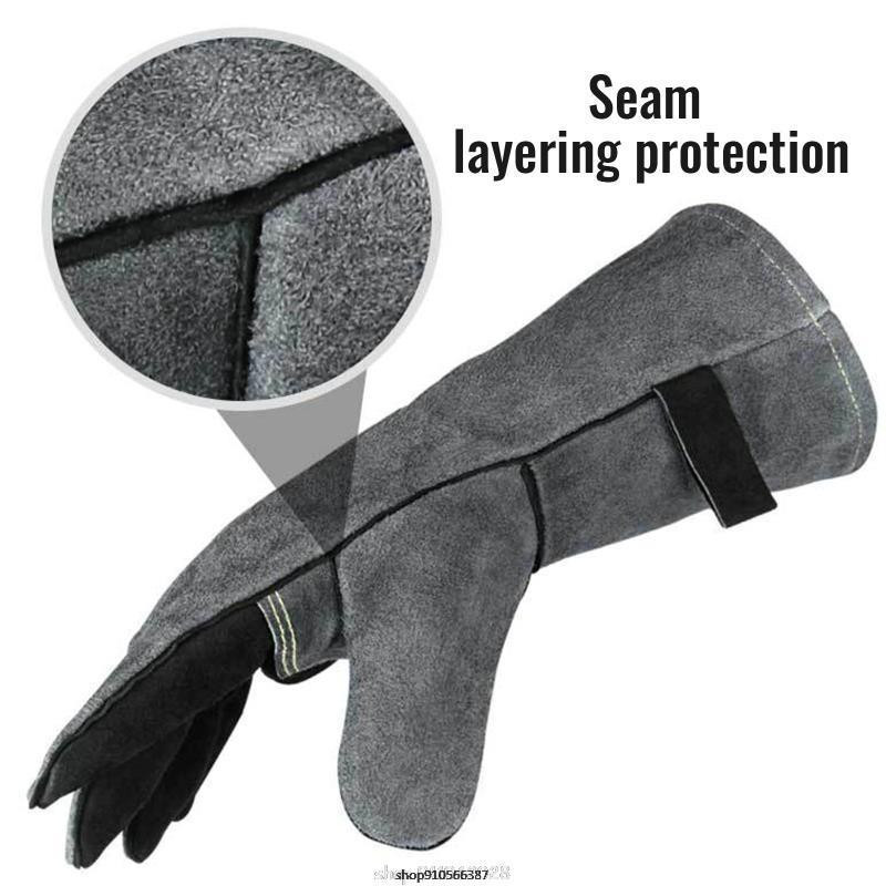 Odos kalimo suvirinimo pirštinės, skirtos suvirintojui / kepimui ant grotelių / stovyklavimui / ugniai atsparios aukštai temperatūrai 500 ℃ Atsparios dilimui 22 Dropshipping