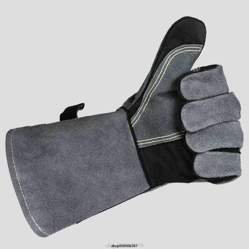 Odos kalimo suvirinimo pirštinės, skirtos suvirintojui / kepimui ant grotelių / stovyklavimui / ugniai atsparios aukštai temperatūrai 500 ℃ Atsparios dilimui 22 Dropshipping