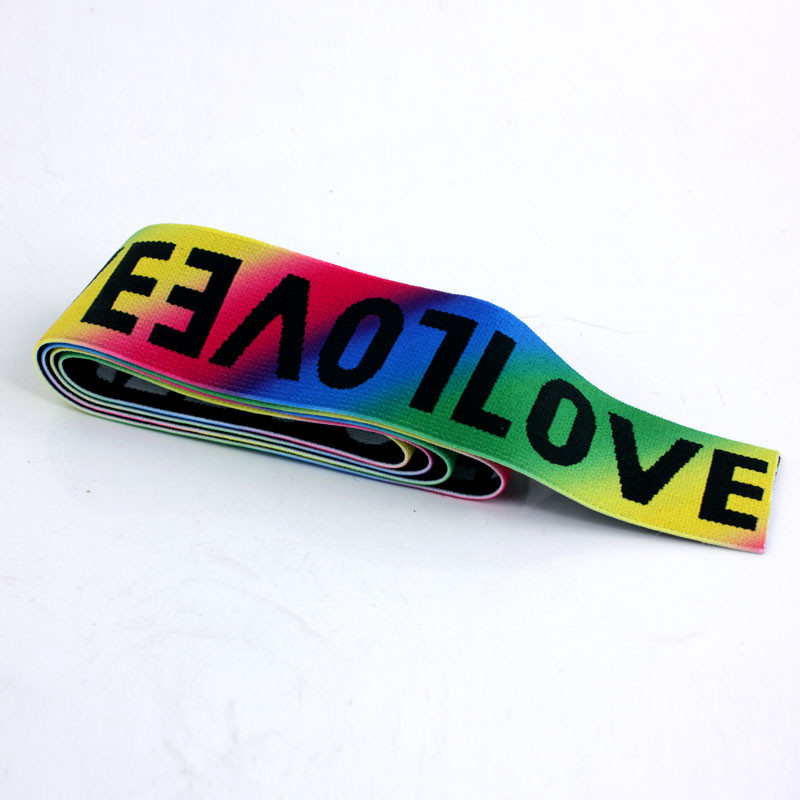 Uues stiilis mitmevärviline armastuskumm/rõivaste aksessuaaride õmblemine/värvitriibuline kummipael