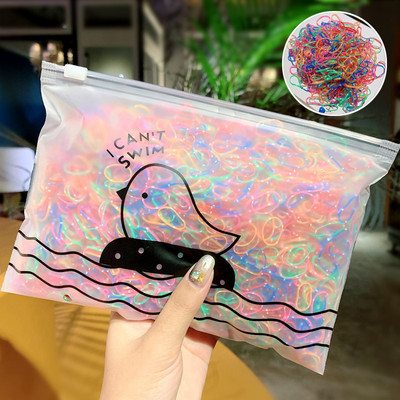 1000 de bucăți drăguț colorat inel din cauciuc benzi elastice de unică folosință pentru coadă de cal suport pentru banda de cauciuc pentru copii Accesorii pentru păr