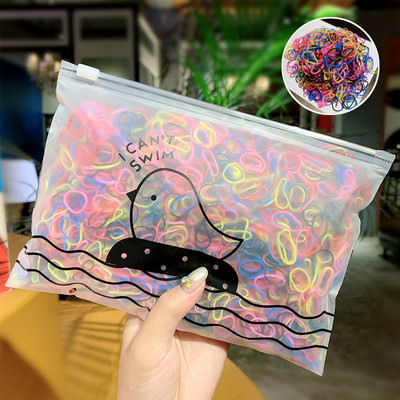 1000 de bucăți drăguț colorat inel din cauciuc benzi elastice de unică folosință pentru coadă de cal suport pentru banda de cauciuc pentru copii Accesorii pentru păr