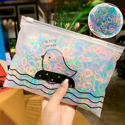 1000 de bucăți drăguț colorat inel din cauciuc benzi elastice de unică folosință pentru coadă de cal suport pentru banda de cauciuc pentru copii Accesorii pentru păr