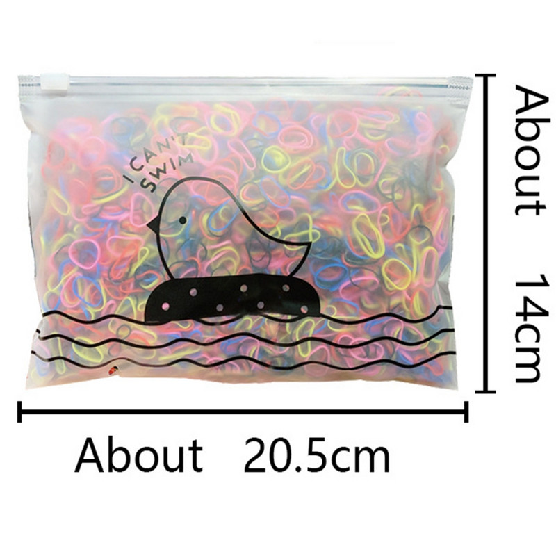 1000 de bucăți drăguț colorat inel din cauciuc benzi elastice de unică folosință pentru coadă de cal suport pentru banda de cauciuc pentru copii Accesorii pentru păr