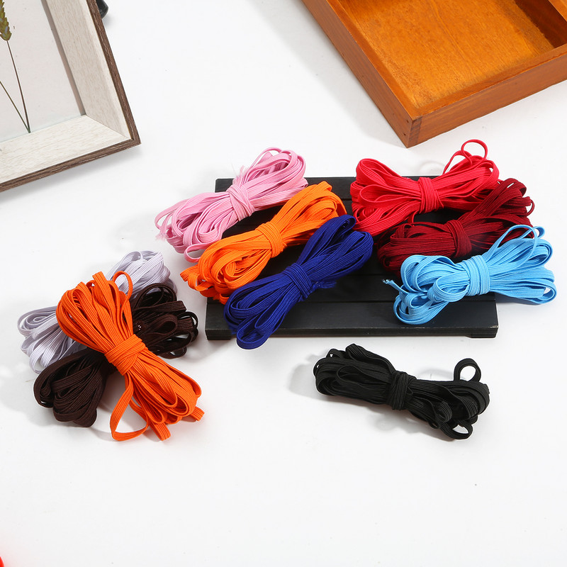 5 metara 6 mm 22 boje ravna elastična traka za remen Obrubna traka DIY trake Dodaci za šivanje odjeće Gumica za odjeću hlače