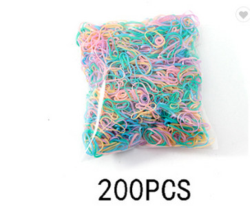 200 τμχ/τσάντα για κορίτσια πολύχρωμα λαστιχένια λάστιχα Παιδικά ελαστικά κορδέλες για τα μαλλιά Αλογοουρά Γυναικεία χαριτωμένα δαχτυλίδι για τα μαλλιά Γλυκά αξεσουάρ μαλλιών