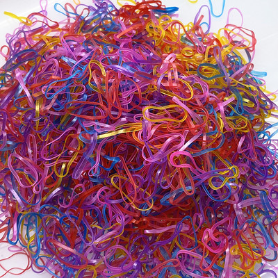 1000 tk/kott Värvilised väikesed ühekordsed juuksepaelad Scrunchie tüdrukutele elastne kummipael hobusesabahoidja juukseaksessuaarid juuksesidemed