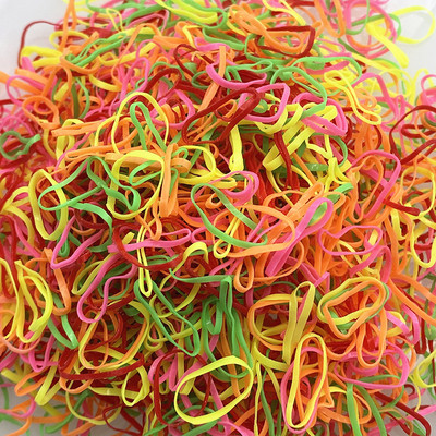 1000 tk/kott Värvilised väikesed ühekordsed juuksepaelad Scrunchie tüdrukutele elastne kummipael hobusesabahoidja juukseaksessuaarid juuksesidemed
