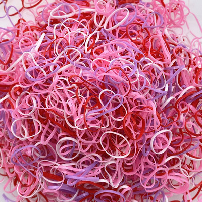 1000 tk/kott Värvilised väikesed ühekordsed juuksepaelad Scrunchie tüdrukutele elastne kummipael hobusesabahoidja juukseaksessuaarid juuksesidemed