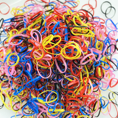 1000 tk/kott Värvilised väikesed ühekordsed juuksepaelad Scrunchie tüdrukutele elastne kummipael hobusesabahoidja juukseaksessuaarid juuksesidemed