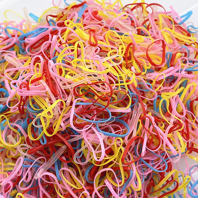 1000 tk/kott Värvilised väikesed ühekordsed juuksepaelad Scrunchie tüdrukutele elastne kummipael hobusesabahoidja juukseaksessuaarid juuksesidemed