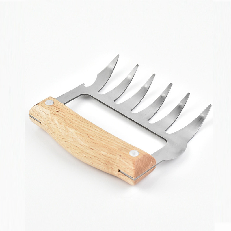 Nerūsējošā tērauda spīles BBQ gaļas smalcinātāja nagi ar koka roktura pudeļu attaisāmo tītara vistas nagi