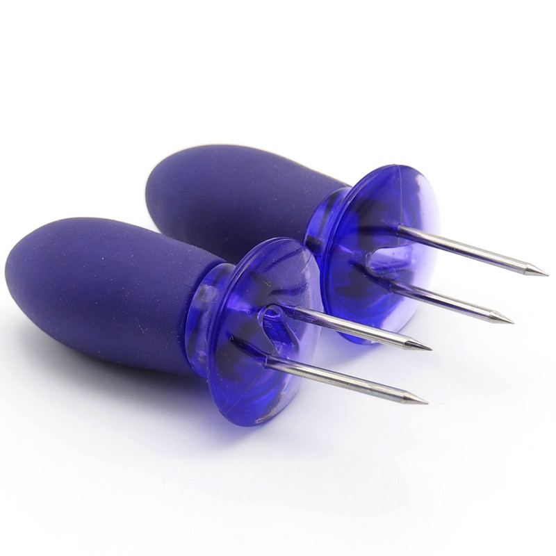 6 gab Atkārtoti lietojami grila kukurūzas turētāji droši nerūsējošā tērauda kukurūzas turētāji iesmi Adatu zari āra grila grila rokas rīks