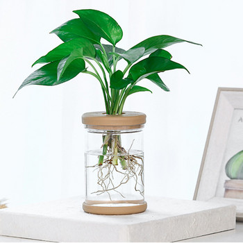 Устойчива прозрачна хидропонна саксия за цветя Имитация на стъклена саксия без почва Саксия за цветя от смола за малки зелени растения