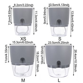 1PC 2-слойна самополивна мързелива саксия за цветя Автоматична абсорбция на вода Прозрачна кръгла хидропоника Саксия за сукулентни растения
