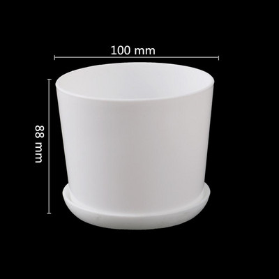 Bijela minimalistička poligonalna posuda za cvijeće s pladnjem Vrtlarstvo Zadebljana plastična vrtna posuda za sobne male biljke u saksiji mesnate 1 kom.