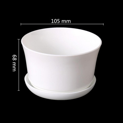 Bijela minimalistička poligonalna posuda za cvijeće s pladnjem Vrtlarstvo Zadebljana plastična vrtna posuda za sobne male biljke u saksiji mesnate 1 kom.