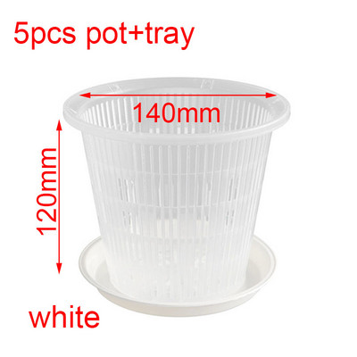 5 tk läbipaistvast plastist orhidee lille istutuspott potid kandik augud õhu funktsioon juure kasvu konteiner pesad seina riputus auk kasvu pott