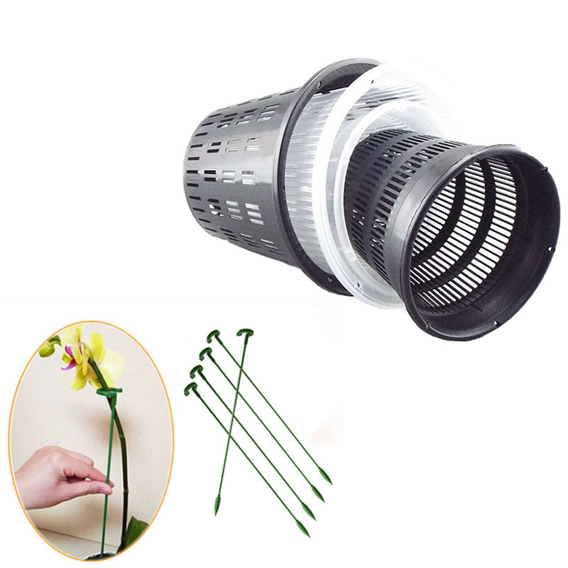 5 tk läbipaistvast plastist orhidee lille istutuspott potid kandik augud õhu funktsioon juure kasvu konteiner pesad seina riputus auk kasvu pott