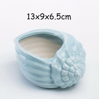 Ευρωπαϊκό στυλ Χαριτωμένη σαρκώδη γλάστρα Pocelain Blue Fish Flower Vase Home Garden Μίνι μπονσάι κάκτου γλάστρα για διακόσμηση σπιτιού